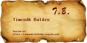 Timcsák Balázs névjegykártya