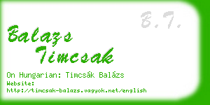 balazs timcsak business card